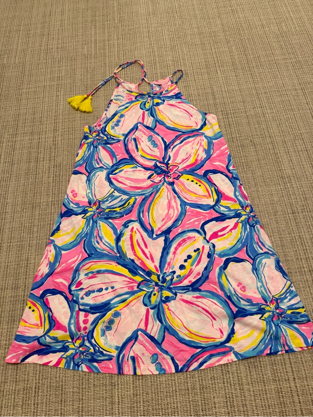Lilly Pulitzer Pink Floral Halter Dress